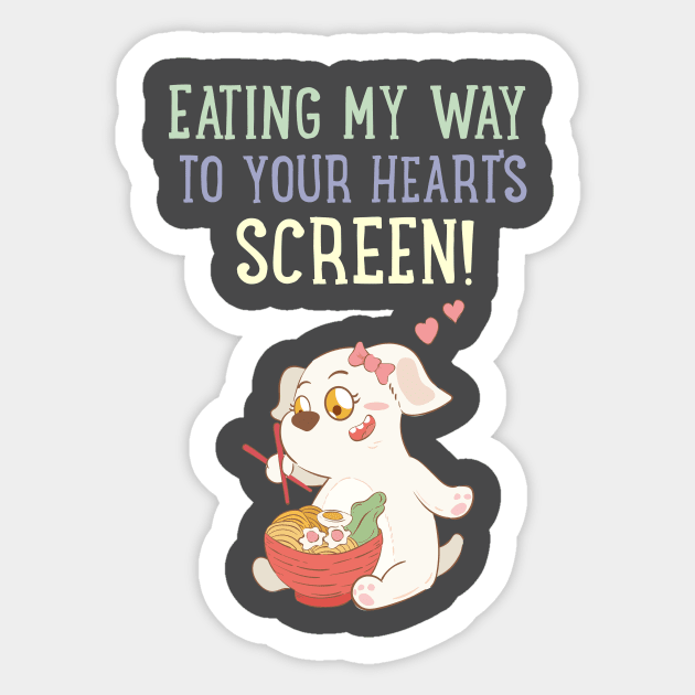 Food bloggers eat into viewers heart Sticker by Hermit-Appeal